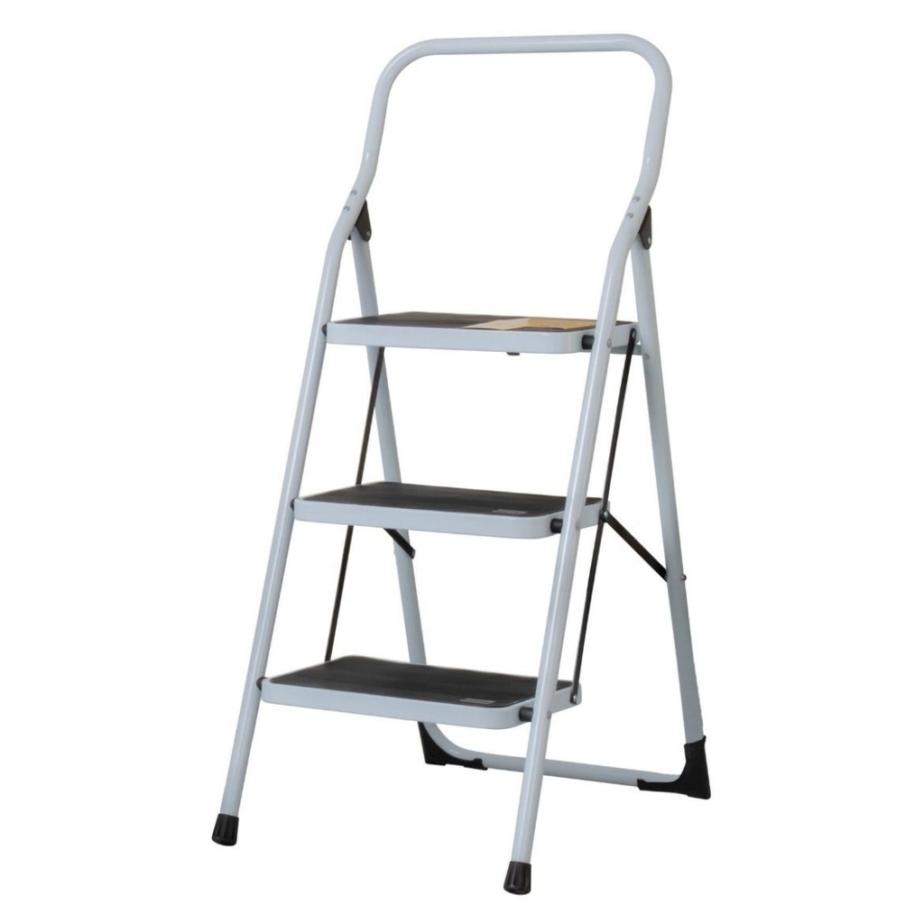 ESCALERA PLEGABLE BLANCA DE 3 TRAMOS MOD. ESTU-3P REF. 24120 MARCA PRETUL