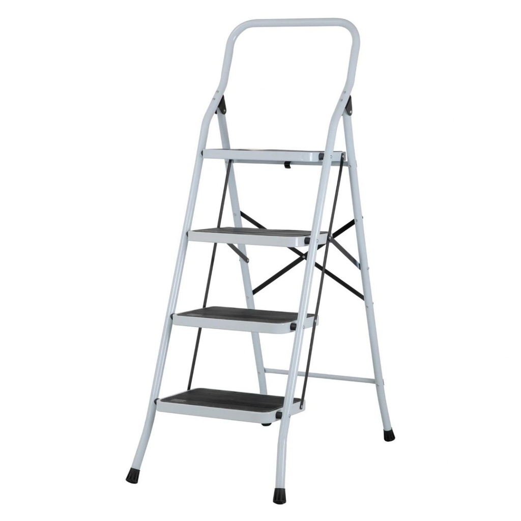 ESCALERA PLEGABLE BLANCA DE 4 TRAMOS MOD. ESTU-4P REF. 24122 MARCA PRETUL