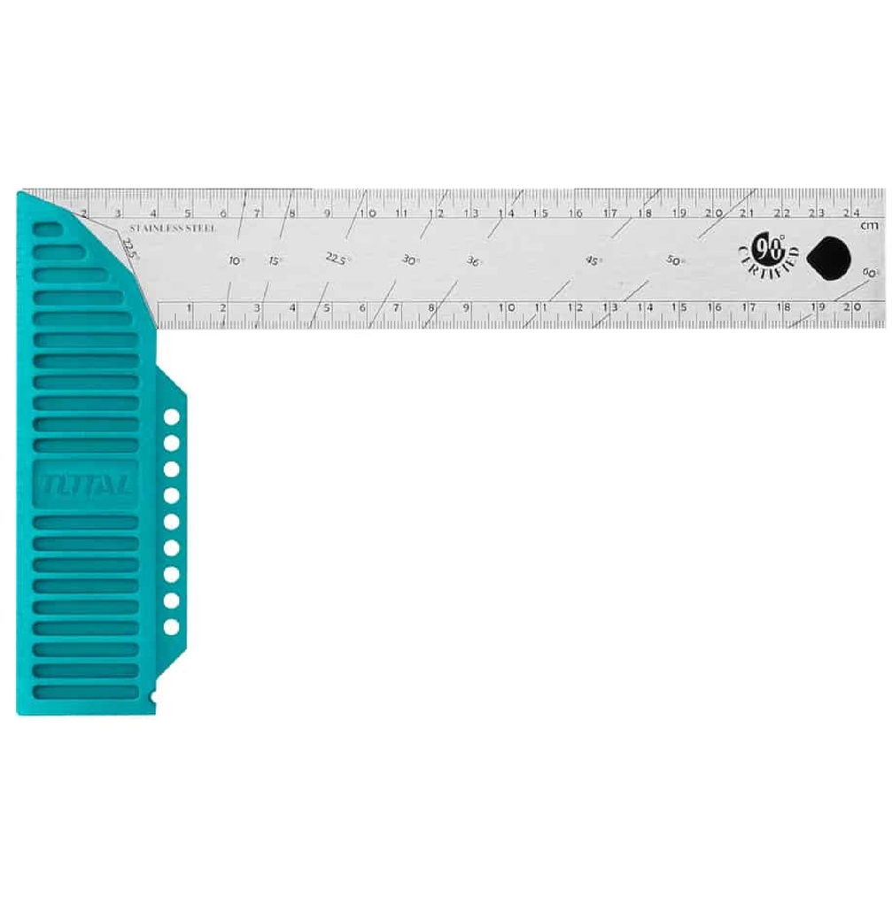 ESCUADRA ANGULAR DE ACERO INOX 3000 MM 1/2" REF. TMT61126 MARCA TOTAL TOOLS