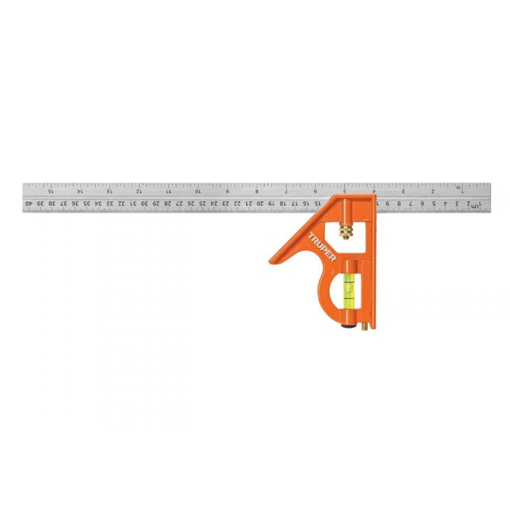 ESCUADRA DE COMBINACION 16" PROFESIONAL C/PUNZON PARA MARCAR MOD. ECT-16 REF. 14381 MARCA TRUPER