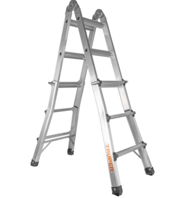 ESCALERA TELESCOPICA / TIJERA DE ALUMINIO 3 POS EXT 18 TRAMOS MOD. EMT-18 REF. 101884 MARCA TRUPER