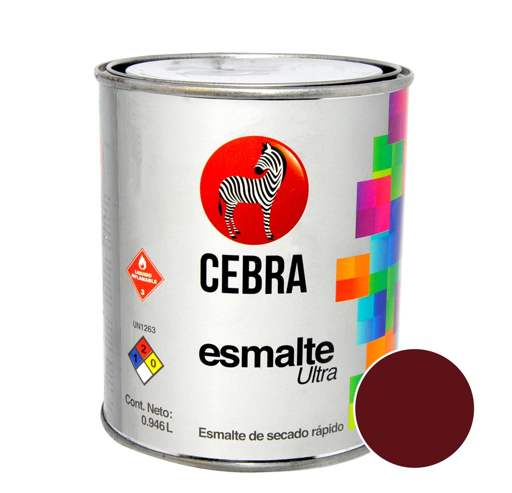 ESMALTE CLASE B SERIE ULTRA COLOR ROJO RUBI DE 1/4 DE GL REF. 3113-102 MARCA CEBRA