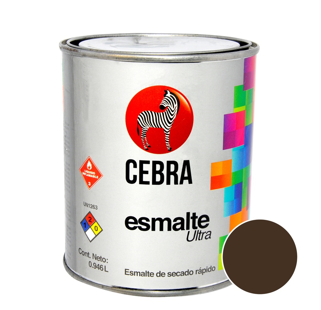 ESMALTE CLASE B SERIE ULTRA COLOR CHOCOLATE DE 1/4 DE GL REF. 3117-002 MARCA CEBRA