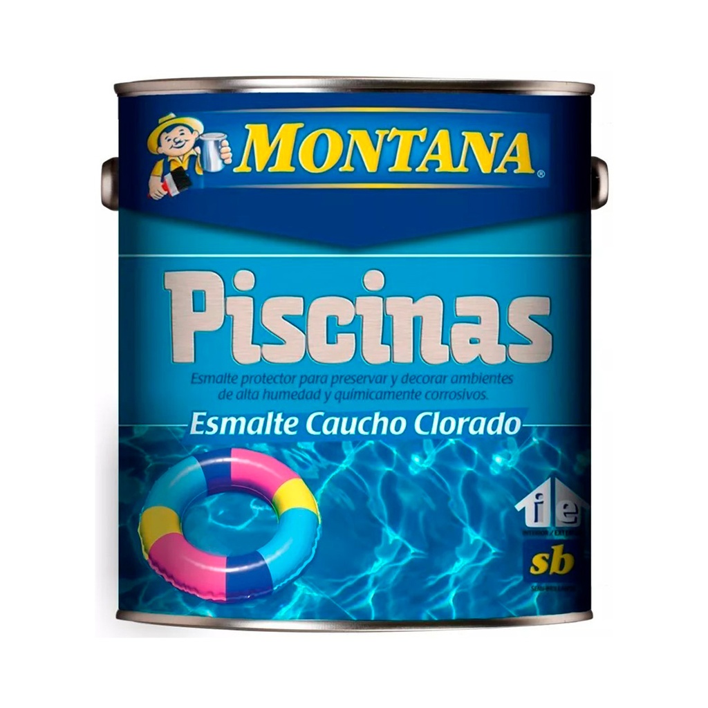 ESMALTE CAUCHO CLORADO INDUSTRIAL BLANCO 1 GL ( PINTURA PISCINA ) REF. FA0-77010001 MARCA MONTANA