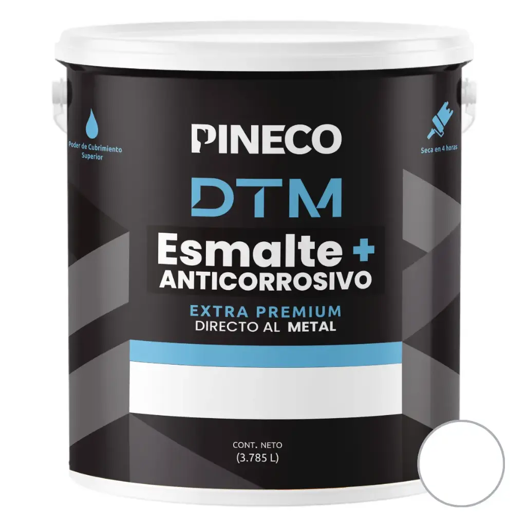 PINTURA ESMALTE ACRILICO DTM BRILLANTE 1 GL COLOR BLANCO REF- DTM01G MARCA PINECO