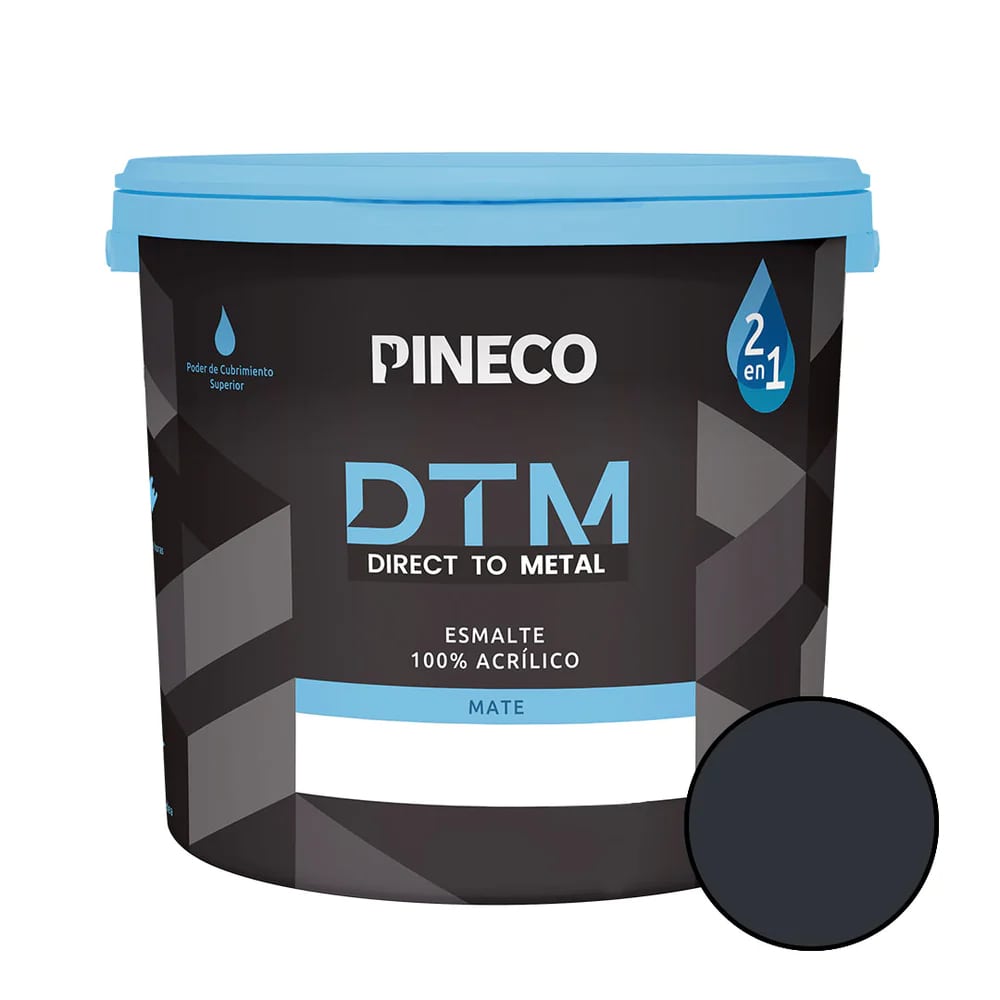 PINTURA ESMALTE ACRILICO DTM SATINADO 1 GL COLOR NEGRO REF- DTM1002G MARCA PINECO