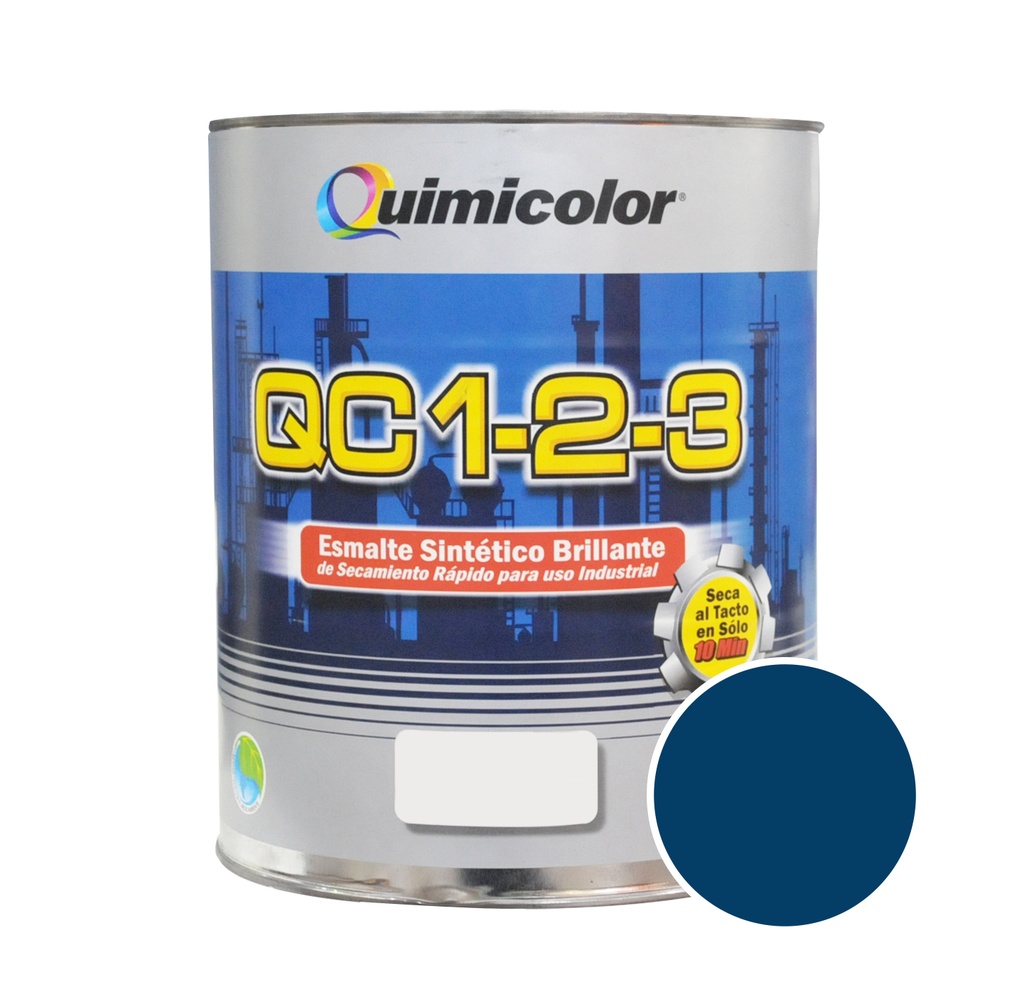 ESMALTE SINTETICO COLOR AZUL MEDIO 1 GAL QC-1-2-3 REF. ESR061-01 MARCA QUIMICOLOR