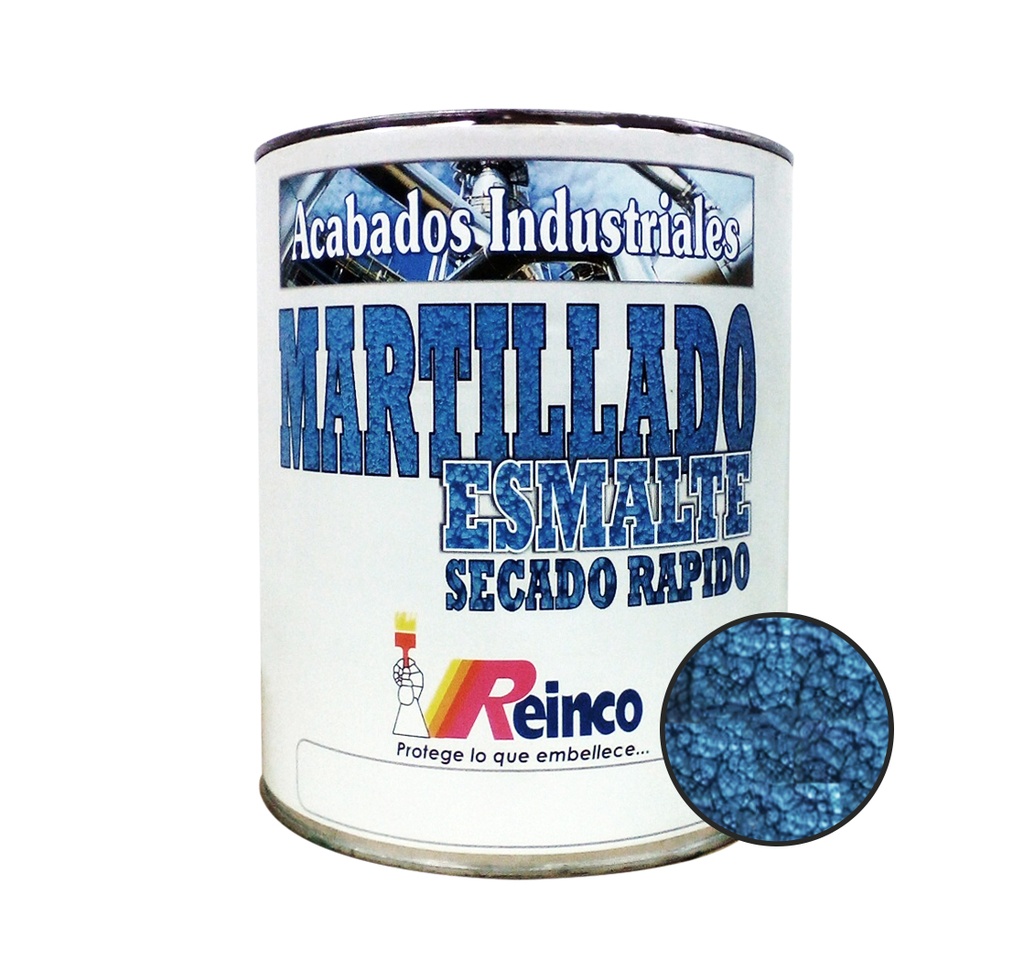 ESMALTE BRILLANTE COLOR AZUL INTENSO DE 1 GL ACABADO MARTILLADO REF.8804-501 MARCA REINCO