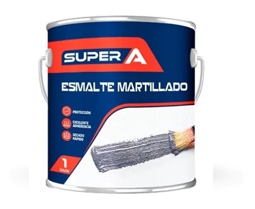 ESMALTE BRILLANTE COLOR AZUL DE 1 GL ACABADO MARTILLADO REF. 00400100801004 MARCA SUPER A