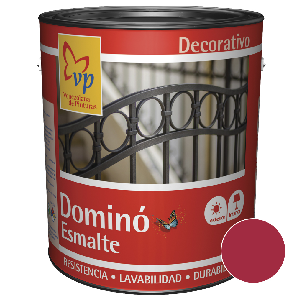 ESMALTE BRILLANTE DOMINO COLOR ROJO CEREZA 1 GL REF. 10264294 MARCA VP