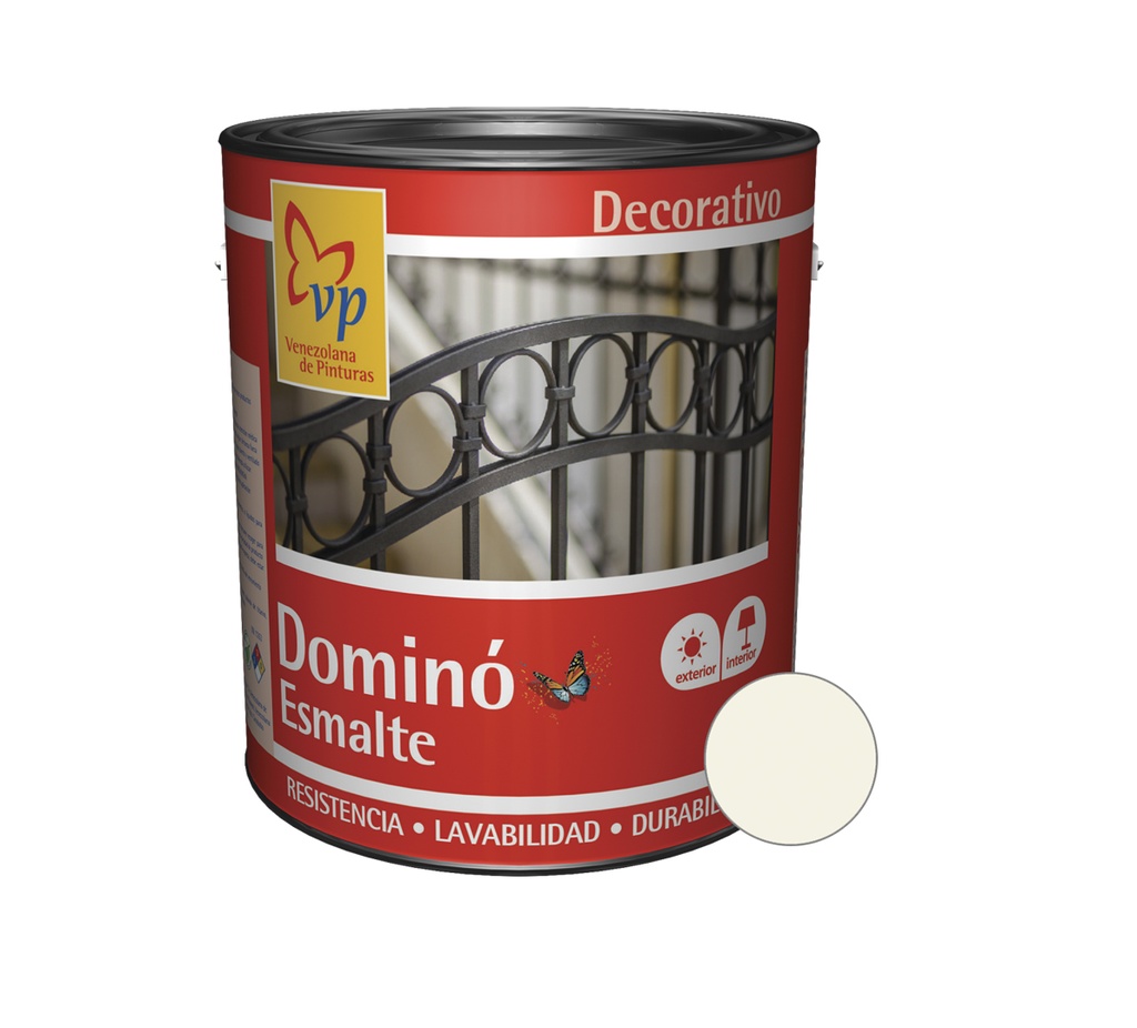 ESMALTE BRILLANTE DOMINO COLOR BLANCO SIERRA 1/4 DE GL REF. 10264297 MARCA VP