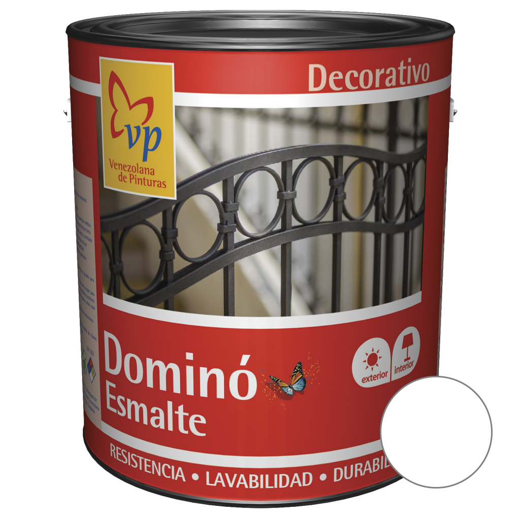ESMALTE MATE DOMINO COLOR BLANCO MATE 1 GL REF. 10264300 MARCA VP