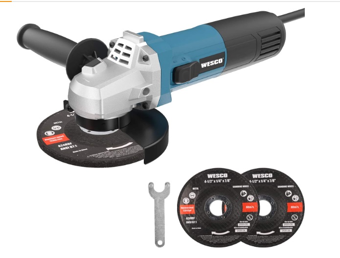 ESMERIL ANGULAR 4 1/2" 720 W 115 MM 110 - 127 V M14 INCLUYE 3 DISCOS REF. WS4751U.3 MARCA WESCO