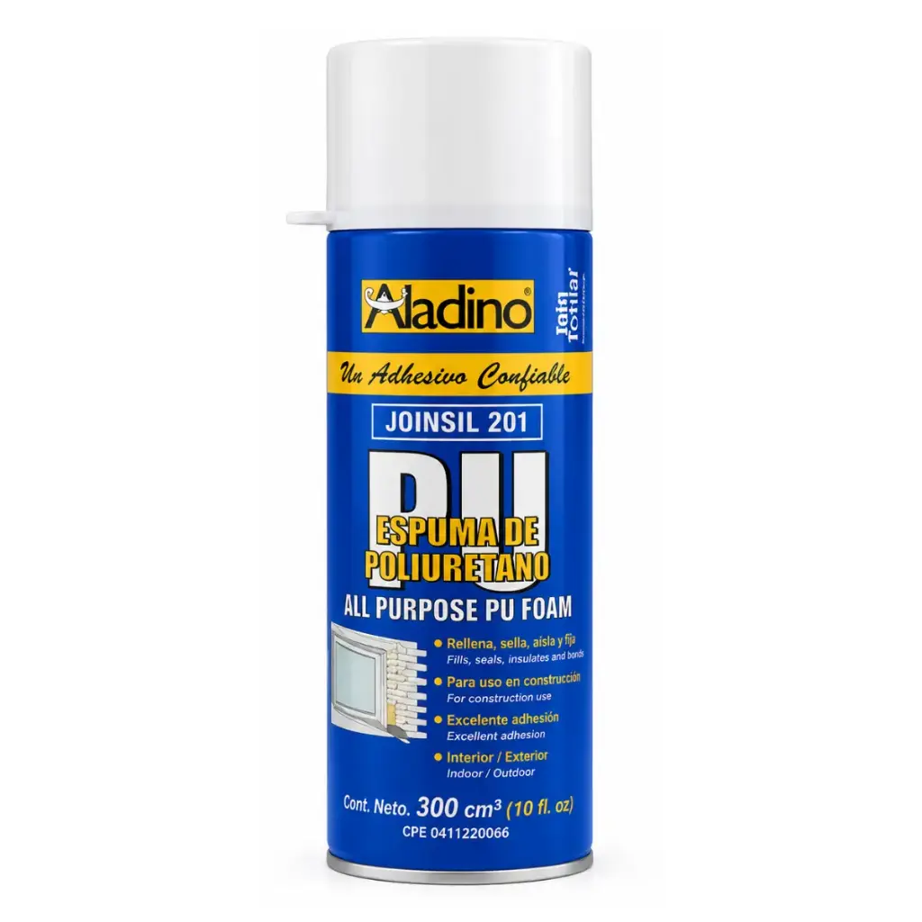 ESPUMA POLIURETANO EXPANSIVA AISLANTE 300 ML REF. CA15 COD 756685 MARCA ALADINO