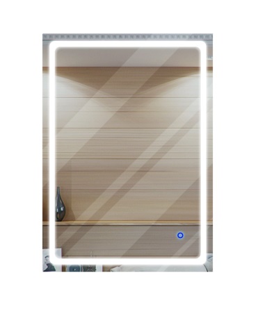 ESPEJO DE BAÑO RECTANGULAR RECTANGLE SAND 80 X 60CM 6000K DIMEABLE / LED SENSOR TOUCH MARCA PIERROT