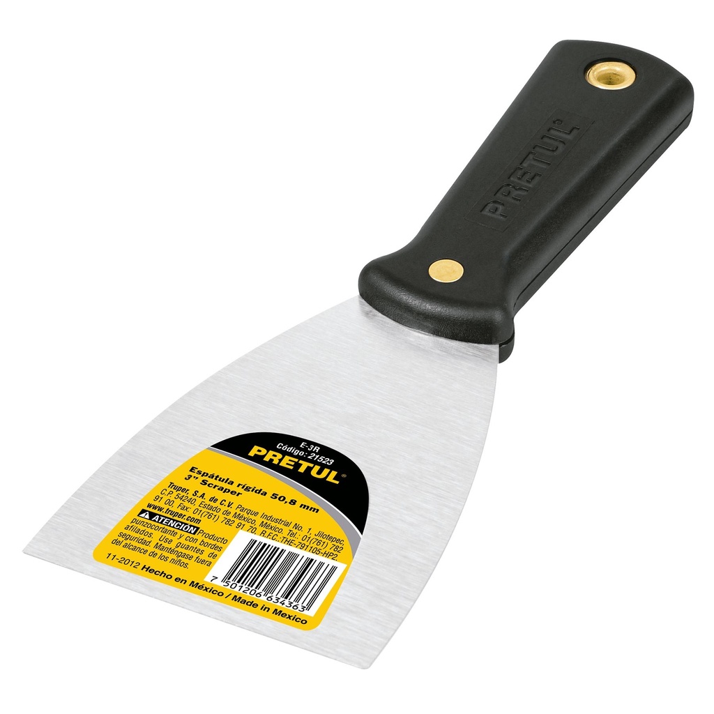 ESPATULA RIGIDA MANGO PLASTICO 2" MOD. E-2R REF-21522 MARCA PRETUL