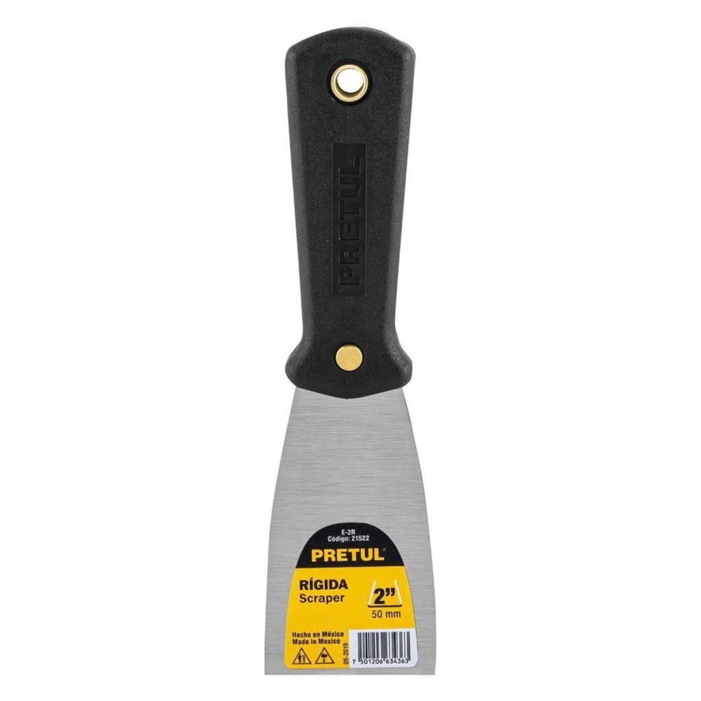 ESPATULA RIGIDA MANGO PLASTICO 2" MOD. E-2R REF-21522 MARCA PRETUL