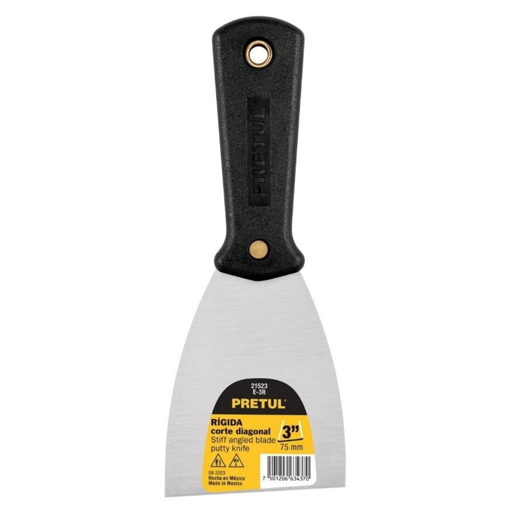 ESPATULA RIGIDA M/PLASTICO 3" MOD. E-3R REF. 21523 MARCA PRETUL