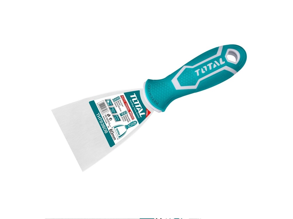 ESPATULA DE METAL 2" 60 MM MANGO GOMA REF. THT83606 MARCA TOTAL TOOLS