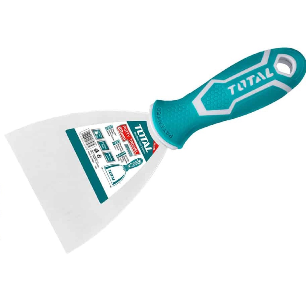 ESPATULA DE METAL 3" 80 MM MANGO GOMA REF. THT83806 MARCA TOTAL TOOLS