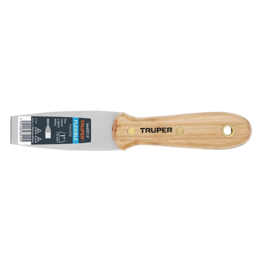 ESPATULA FLEXIBLE MANGO MADERA 1" MOD.ET-1" F REF. 14447 MARCA TRUPER