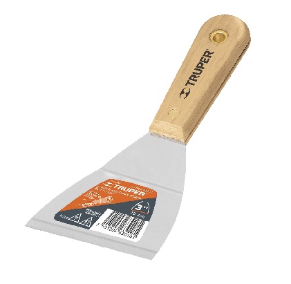 ESPATULA ANGULAR PROFESIONAL 3" MANGO MADERA MOD. ET-3RA REF. 14457 MARCA TRUPER