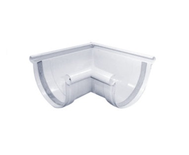 ESQUINA PARA CANAL REDONDA DE LLUVIA PVC COLOR GRIS REF. CANP312 MARCA URAPLAST