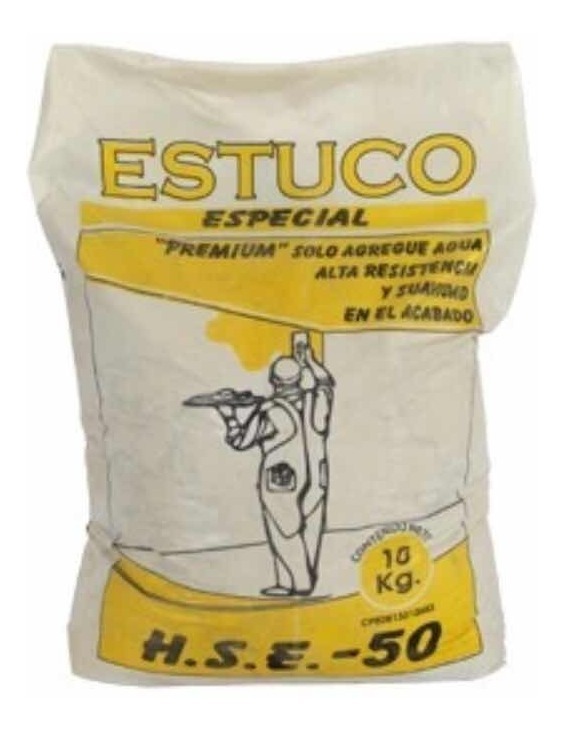 ESTUCO ESPECIAL EN POLVO HSE-50 SACO DE 10 KG COLOR GRIS MARCA HS