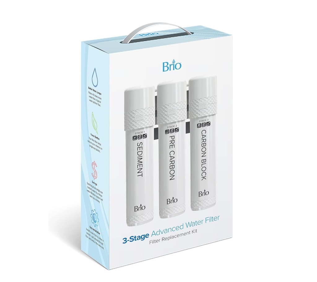 FILTRO BOTELLA OPACO KIT 3 ETAPAS PARA FILTRO BRIO DIGITAL MOD. MIB300PKF MARCA BRIO