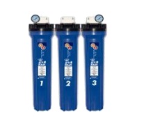 FILTRO BOTELLA OPACO FULL HOUSE 3 EST. 20" X 2.5" INCLUYE CARTUCHOS+KIT FIJACION+LLAVE TLC-3E ZOWA