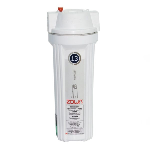 FILTRO P/HIDROJET 10" EVITA DAÑOS R/SUCIO-OXIDO INCLUYE CARTUCHO+LLAVE REF ZF-HIDROJET MARCA ZOWA