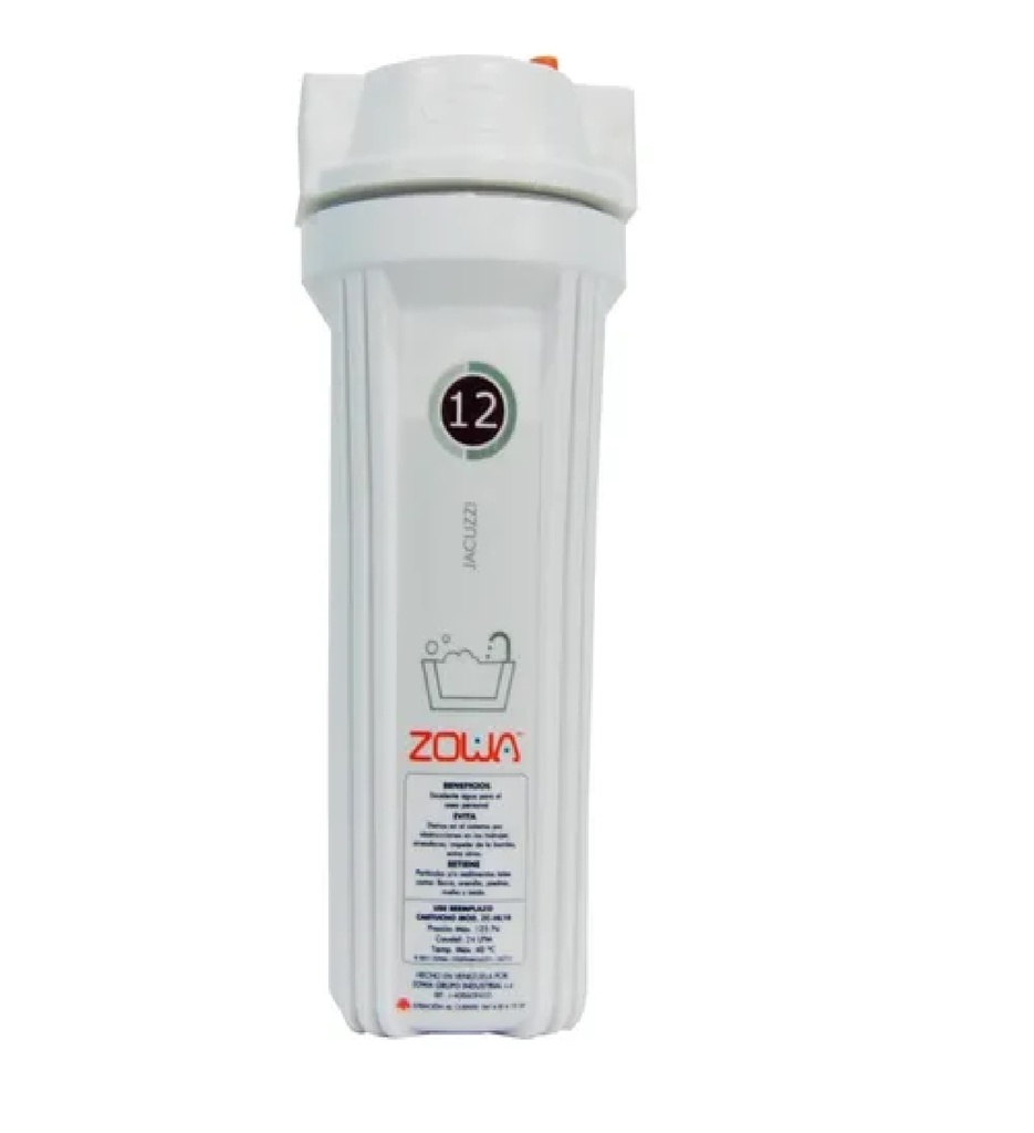 FILTRO P/JACUZZI DE 10"EVITA DAÑOS SIST. BOMBEO /INC-CARTUCHO+LLAVE+CONECTOR REF. ZF-JACU MARCA ZOWA ( PROMO )