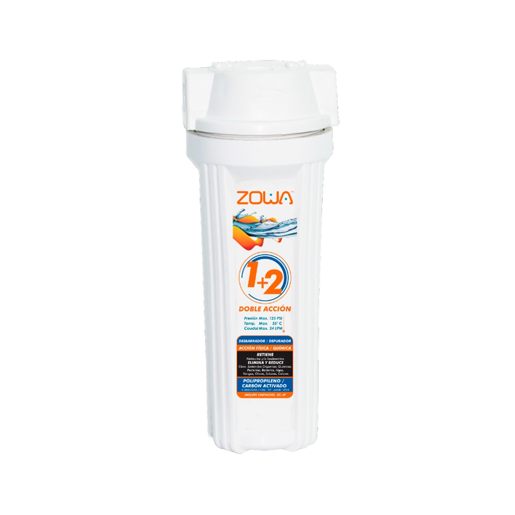 FILTRO BOTELLA 10" COMPACT DOBLE ACCIÓN NEVERA INCLUYE CARTUCHO+KIT INST. REF. ZP-NEW-COMP-ULT ZOWA ( PROMO )