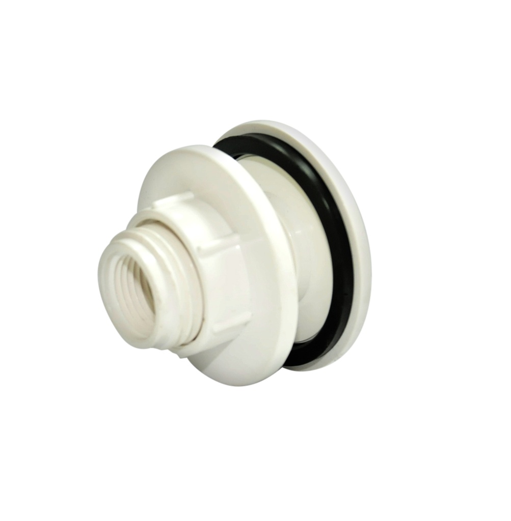 FLANGE PVC CONEXION PARA TANQUE DE 1/2" ROSCABLE REF. FLA-H01 MARCA SEMILIC