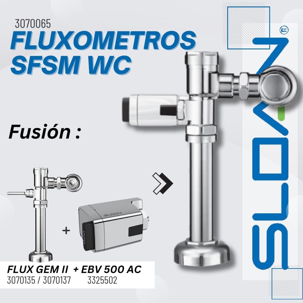 FLUXOMETRO PARA WATER / WC CON SENSOR MOD. GEM-II SFSM REF. 3070137 + 3325502 MARCA SLOAN