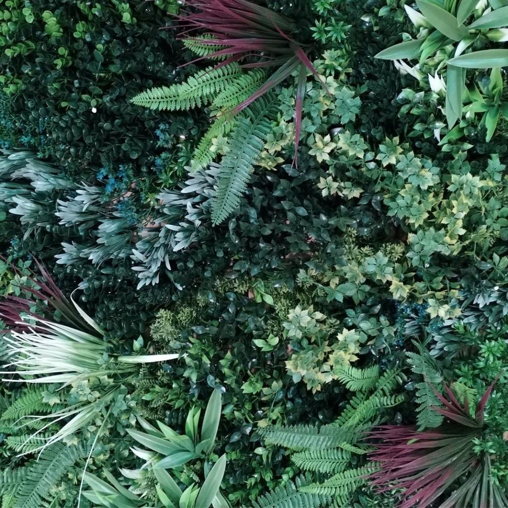 FOLLAJE ARTIFICIAL 3D / JARDIN DANUBIO 1.00 X 1.00 MTS REF. CCGF031 ( UNIDAD ) MARCA GENPAR DECOR