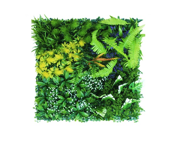 FOLLAJE ARTIFICIAL 3D / JARDIN VERTICAL 50 X 50 CM INTERIOR MIXED-1 LEAVS (UNIDAD) MACHIFERMA