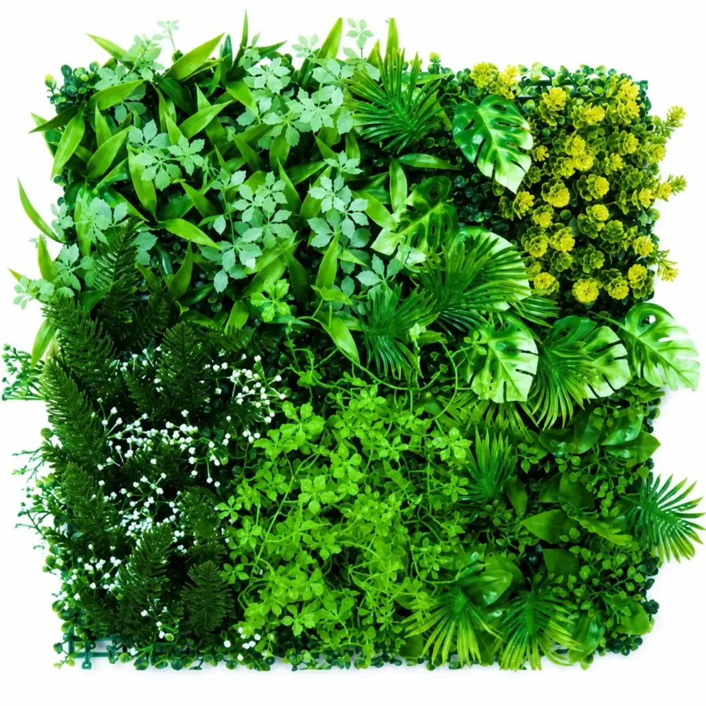 FOLLAJE ARTIFICIAL 3D / JARDIN VERTICAL 50 X 50 CM INTERIOR MIXED-2 LEAVS (UNIDAD) MACHIFERMA