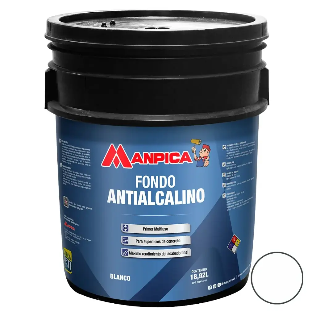 FONDO ANTIALCALINO ( PARA PAREDES HUMEDAS ) EN CUÑETE DE 5 GL REF. CFP-100-50 MARCA MANPICA
