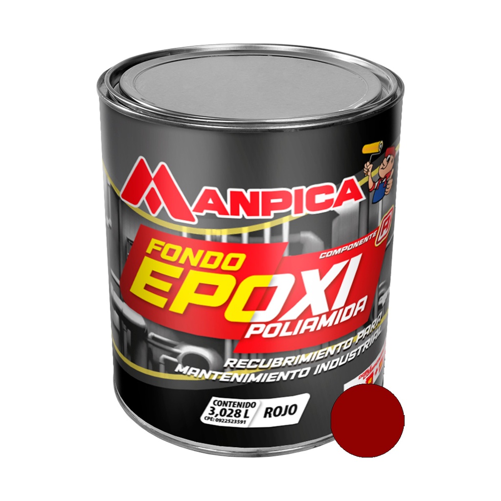 FONDO EPOXI RECUBRIMIENTO PARA MANTENIMIENTO INDUSTRIAL 1GL COLOR ROJO REF. KFE-300-10 MARCA MANPICA