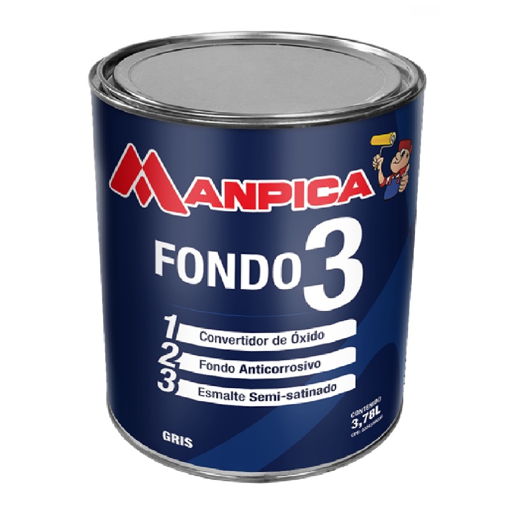 FONDO DE HERRERIA 3 EN 1 (1GL) COLOR GRIS REF. SFA-600-10 MARCA MANPICA