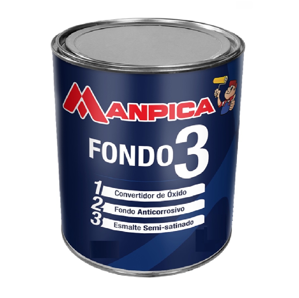 FONDO DE HERRERIA 3 EN 1 (1GL) COLOR NEGRO REF. SFA-800-10 MARCA MANPICA