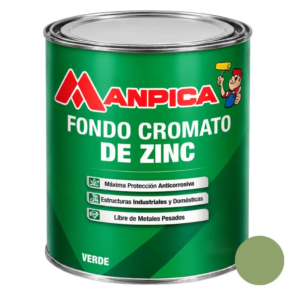 FONDO ANTICORROSIVO INDUSTRIAL CROMATO ZINC DE 1/4 GL REF. SFC-206-04 MARCA MANPICA