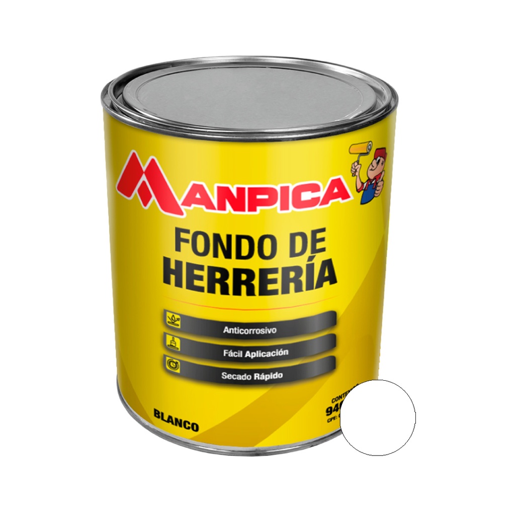FONDO DE HERRERIA 1/4 GL COLOR BLANCO REF. SFH-100-04 MARCA MANPICA