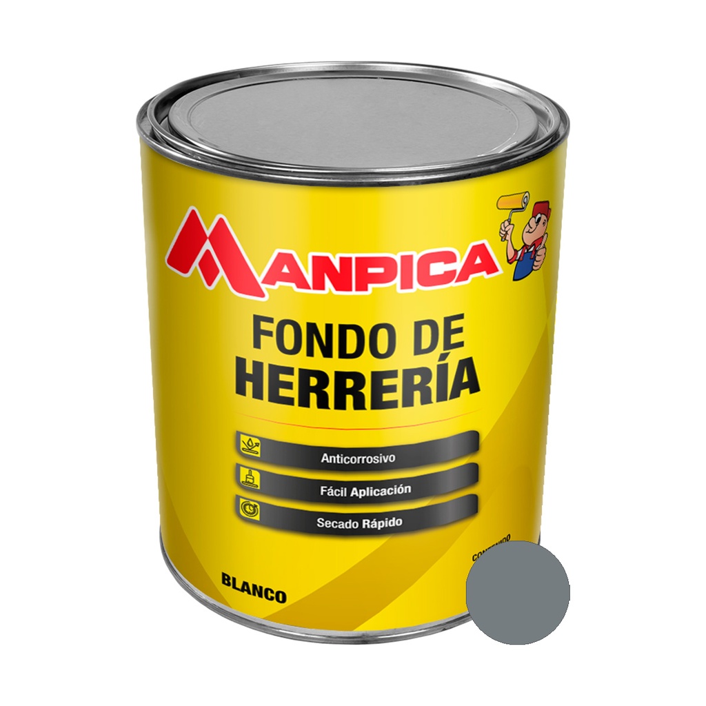 FONDO DE HERRERIA 1 GL COLOR GRIS REF. SFH-600-10 MARCA MANPICA