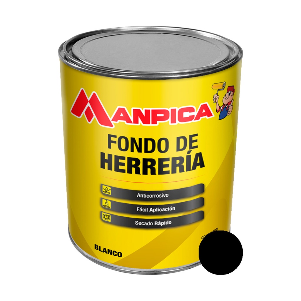 FONDO DE HERRERIA 1 GAL COLOR NEGRO REF. SFH-800-10 MARCA MANPICA