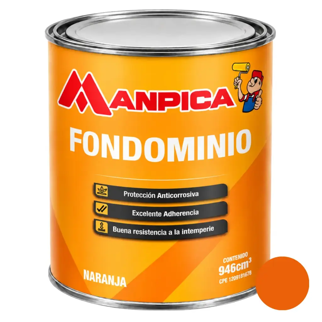 FONDO ANTICORROSIVO INDUSTRIAL MINIO ( NARANJA ) 1 GL REF. SFM-321-10 MARCA MANPICA