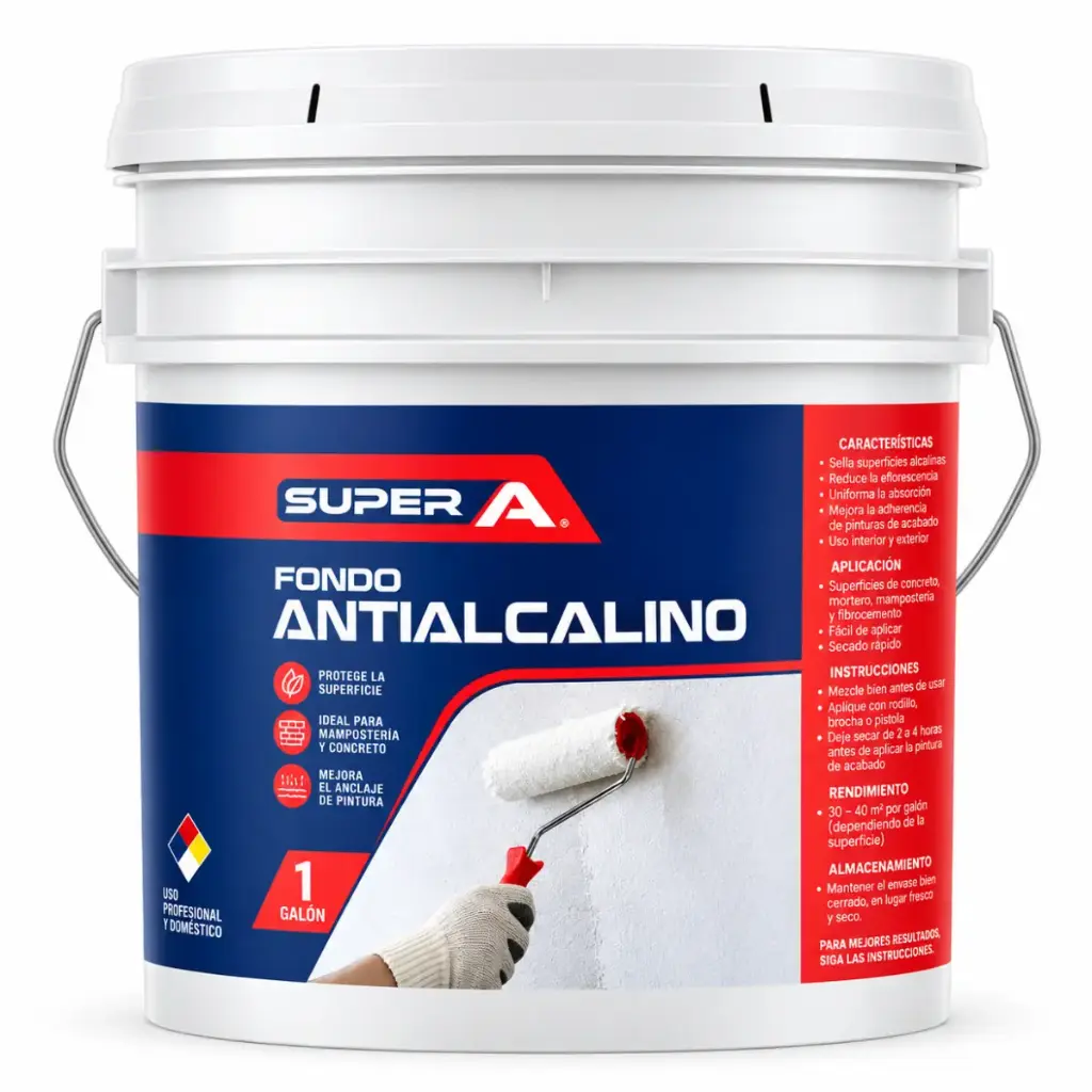 FONDO ANTIALCALINO ( PARA PAREDES HUMEDAS ) 4 GL ( 15.14L ) REF. 01100100102999 MARCA SUPER A