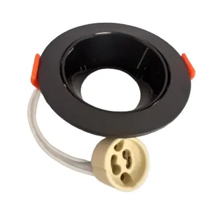 APLIQUE SPOT REDONDO P/ GU10 PC 85 X 40 MM - HOLE 76  C/NEGRO INCLUYE SOCKET REF. AI-RD11-BK MARCA ARTIG LIGHT