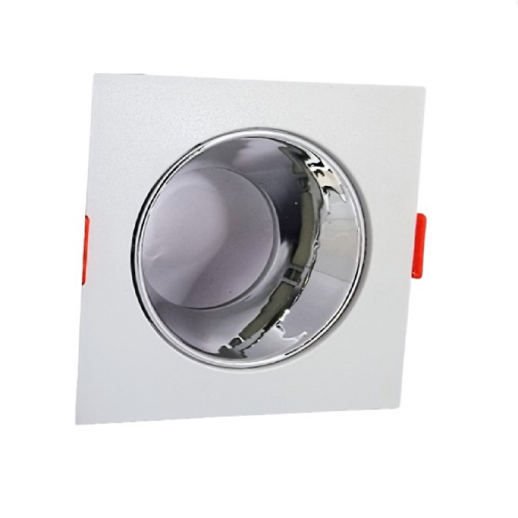 APLIQUE SPOT CUADRADO P/ GU10 C/ SOCKET 85 X 85 X 40 MM BLANCO Y CHROME REF. AI-SQ08-WHC ARTIG LIGHT